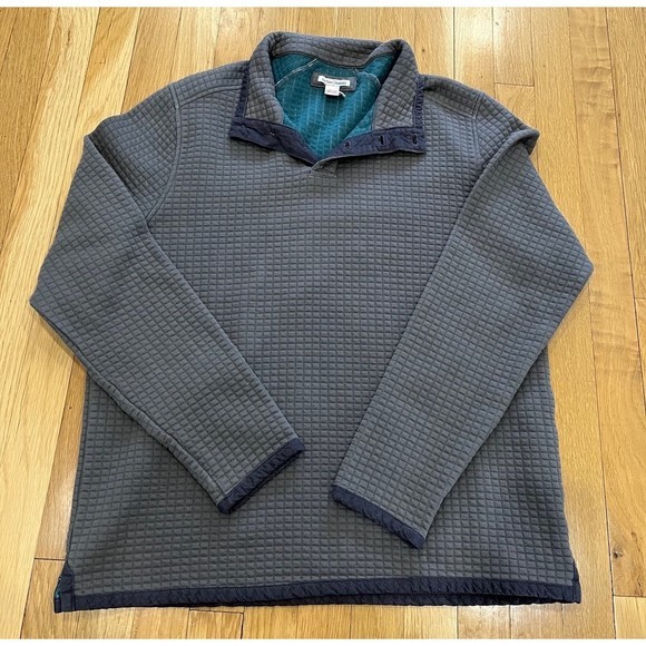 Carbon 2 Cobalt Henley‎ Pullover Sweatshirt Quilted Grey Men’s Size Medium M